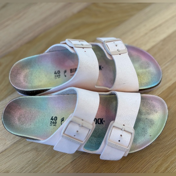 Birkenstock Shoes - Birkenstocks Arizona Sandals Women’s Pink Tie Dye Rainbow Ombré Sandals Size 40